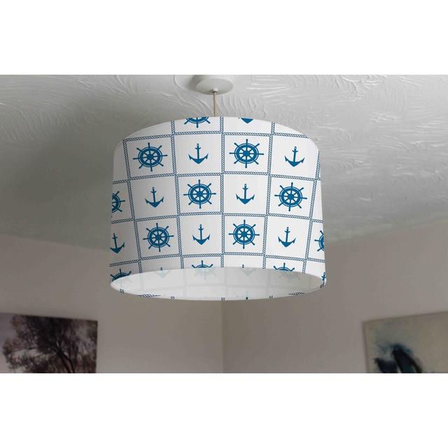 Rope Frame and Anchor Cotton Drum Lamp Shade Longshore Tides Size: 25cm H x 40cm W x 40cm D on Productcaster.