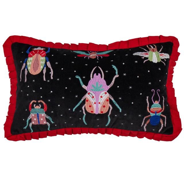 Notburga Abstract Cushion Brambly Cottage Size: 30cm H x 50cm W, Colour: Red/Black, Shape: Rectangular on Productcaster.