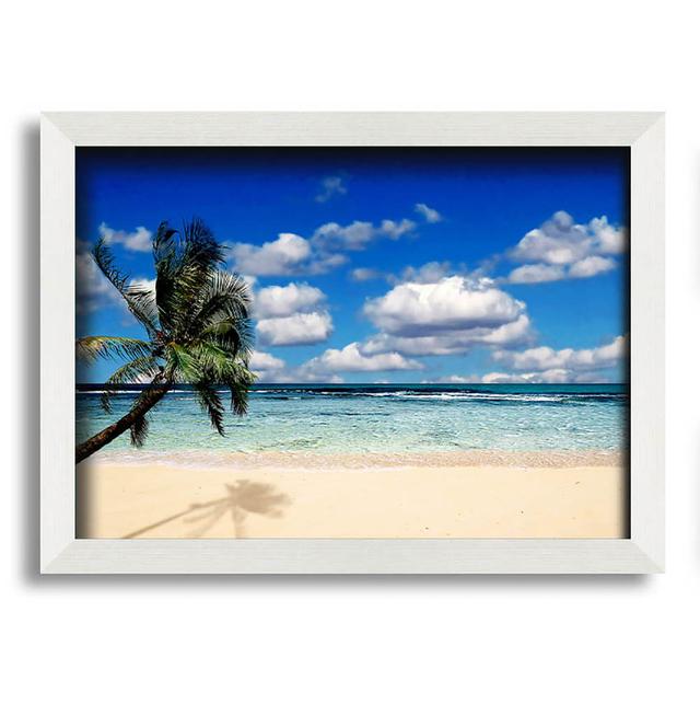 Palm Tree Island Paradise Framed Print Wall Art House of Hampton Size: 42cm H x 59.7cm W on Productcaster.