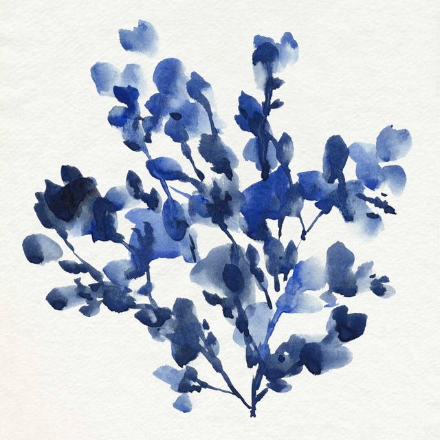 Cobalt Blossom I by Annie Warren - Wrapped Canvas Painting Print Rosalind Wheeler Size: 51cm H x 51cm W on Productcaster.