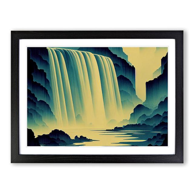 River Waterfall Deco Vol.3 - Picture Frame Graphic Art Alpen Home Frame Colour: Black Framed, Size: 46cm H x 64cm W x 2cm D on Productcaster.