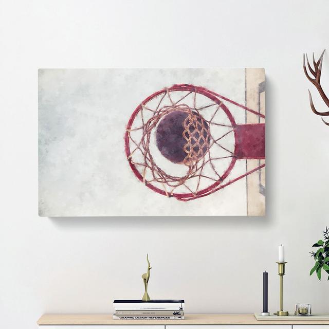 The Basketball Hoop - Wrapped Canvas Painting Print East Urban Home Size: 60cm H x 91cm W x 3cm D on Productcaster.