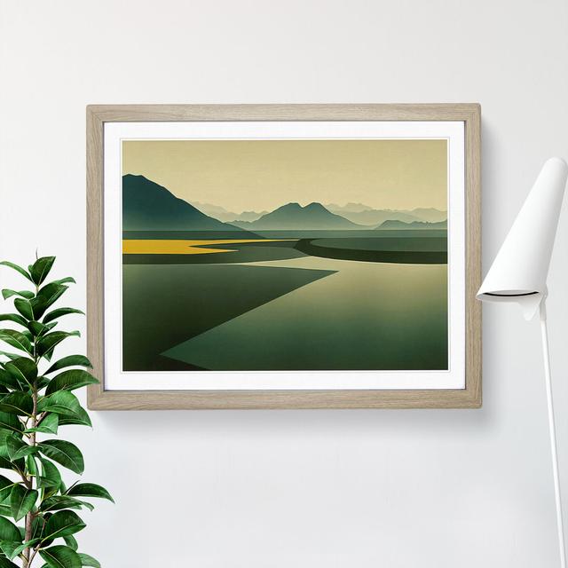 Enthralling Mountain Landscape - Single Picture Frame Print Alpen Home Size: 34cm H x 46cm W x 2cm D, Frame Colour: Oak on Productcaster.