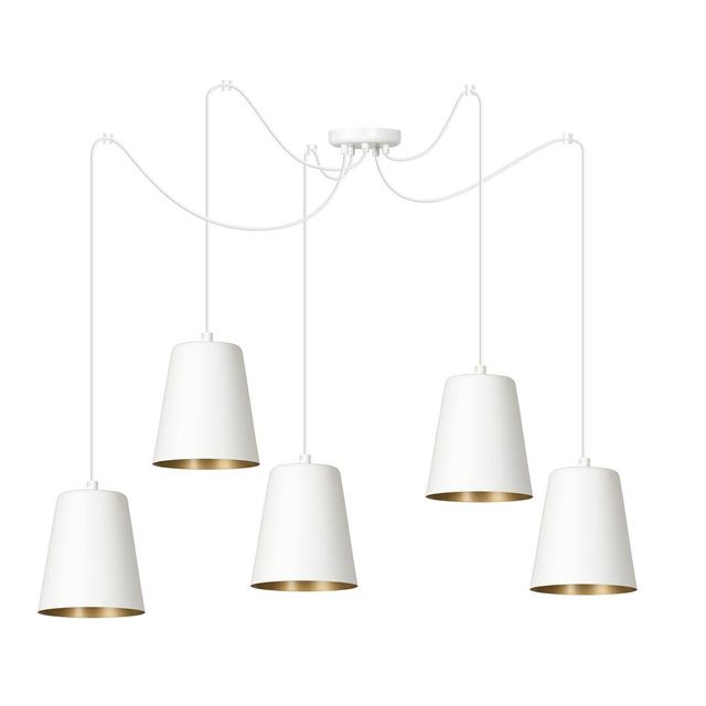 Pasley 5 - Light Cluster Pendant 17 Stories Finish (of the fixture): White/Gold on Productcaster.