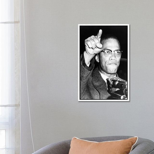 Malcolm X (1925-1965) - Print on Canvas George Oliver Format: White Framed Canvas, Size: 66.04cm H x 45.72cm W x 3.81cm D on Productcaster.