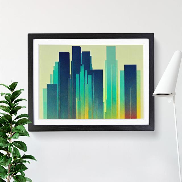 Impressive Skyscraper Skyline Abstract - Single Picture Frame Print Latitude Run Frame Colour: Black, Size: 34cm H x 46cm W x 2cm D on Productcaster.