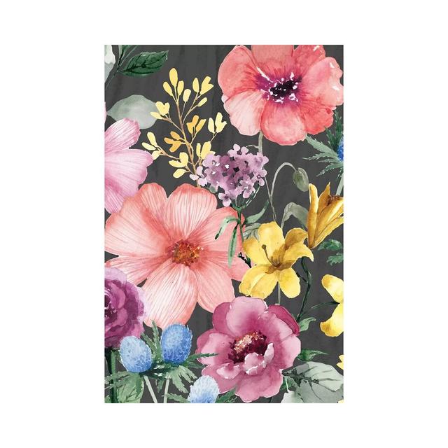 Paris Floral by Sara Berrenson - Graphic Art Print on Canvas Rosalind Wheeler Format: Wrapped Canvas, Size: 66.04cm H x 45.72cm W x 1.91cm D on Productcaster.