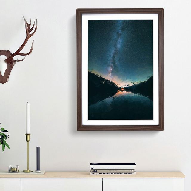 Milky Way Above a Lake in Italy in Abstract - Picture Frame Graphic Art Print East Urban Home Frame Option: Walnut Framed, Size: 48cm H x 36cm W x 2cm on Productcaster.