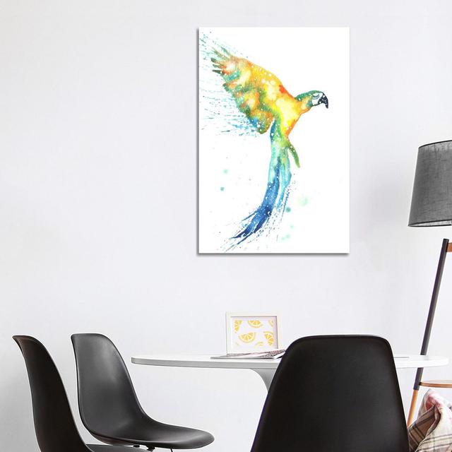 Cosmic Macaw von Tanya Casteel - Galerie-verpackte Leinwand Giclée auf Leinwand Sansibar Home Größe: 101,6 cm H x 66,04 cm B x 1,905 cm T, Format: Lei on Productcaster.