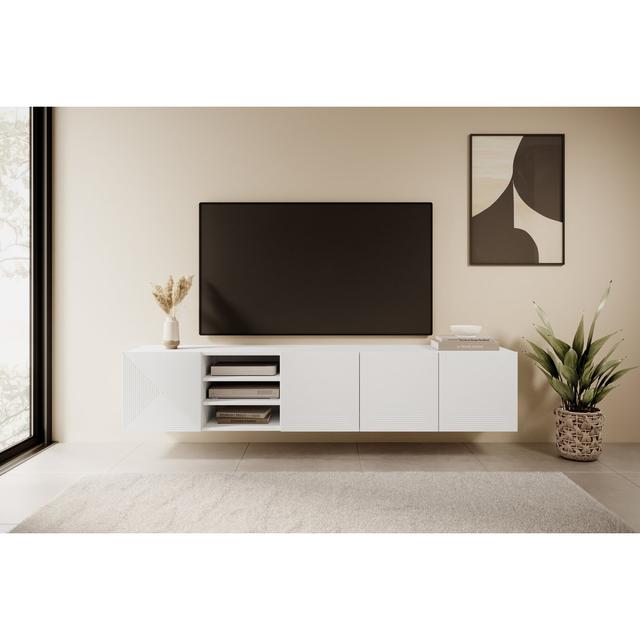 TV-Ständer Megahn für TVs bis zu 55" Ebern Designs Farbe: Mattweiß on Productcaster.