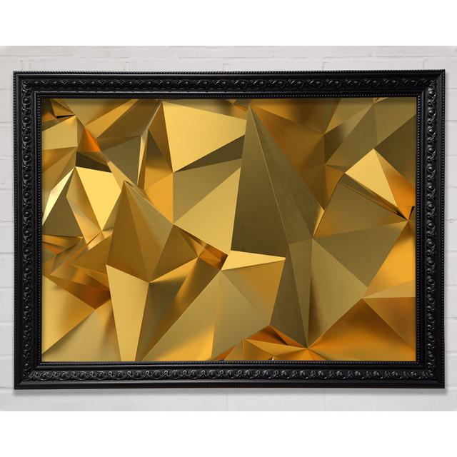 Gold Triangles Closeup - Single Picture Frame Art Prints on Canvas Canora Grey Size: 100cm H x 141.4cm W x 3cm D, Format: Charlotte Black Framed Paper on Productcaster.