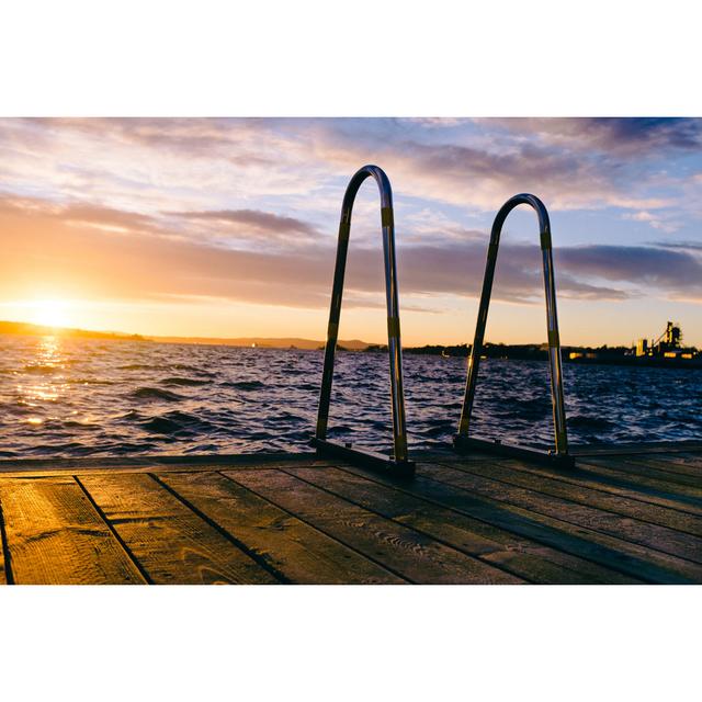 Dock Ladder At Sunset House of Hampton Size: 20cm H x 30cm W on Productcaster.