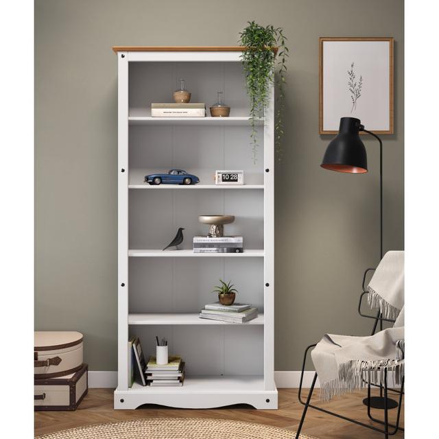 Denese 180cm H x 82cm W Manufactured Wood + Solid Wood Standard Bookcase Brambly Cottage on Productcaster.