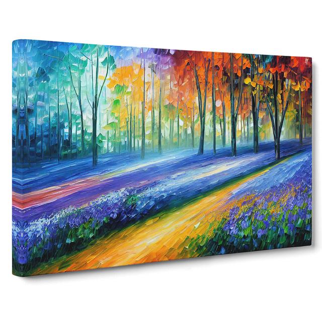 Bluebell Field Shimmer Vol.1 - Wrapped Canvas Painting ClassicLiving Size: 40cm H x 60cm W x 3cm D on Productcaster.