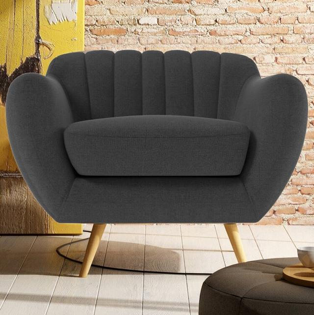 Katharine Arm Chair George Oliver Upholstery: Ibiza Dark Grey on Productcaster.