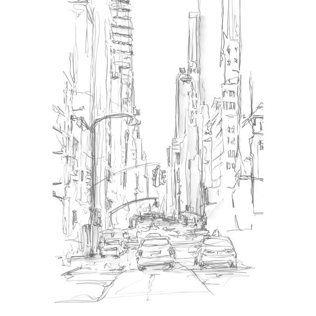 Pencil Cityscape Study IV by Ethan Harper - Wrapped Canvas Print 17 Stories Size: 76cm H x 51cm W on Productcaster.