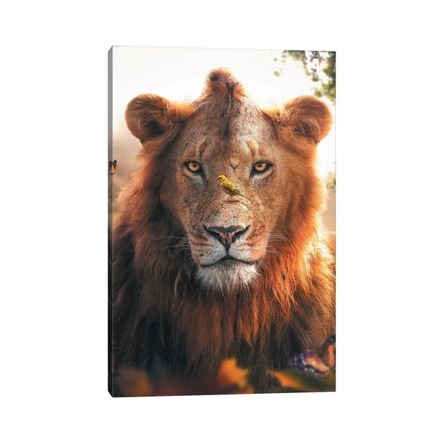 Lion Bird by Zenja Gammer - Photograph Print on Canvas Bloomsbury Market Format: Wrapped Canvas, Size: 45.72cm H x 30.48cm W x 1.91cm D on Productcaster.