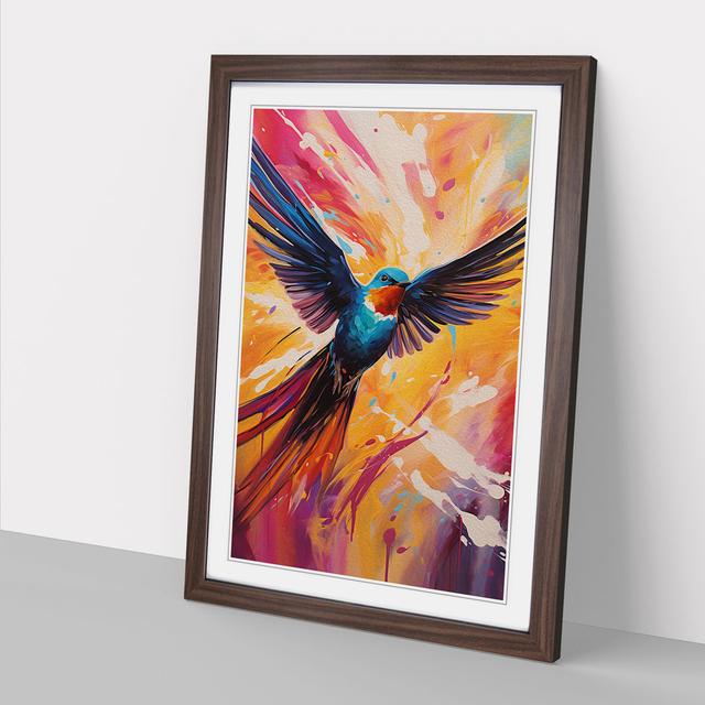 Swallow Colour Field No.2 - Single Picture Frame Art Prints on Wood Marlow Home Co. Format: Walnut, Size: 34" H x 25" W x 2" D on Productcaster.