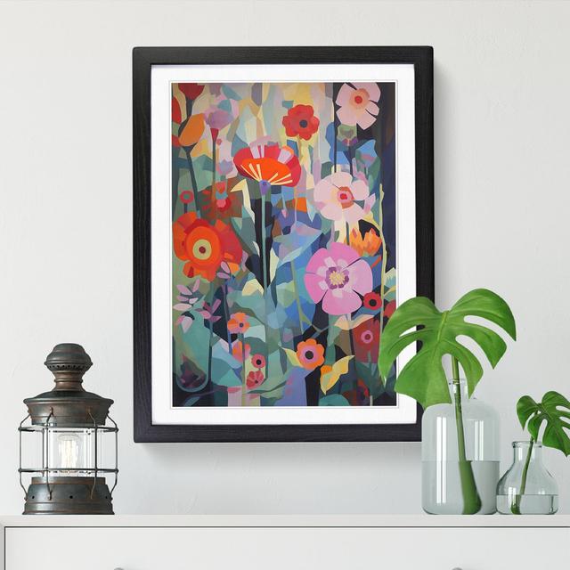 Retro Flowers Vol.2 - Single Picture Frame Graphic Art Marlow Home Co. Size: 64cm H x 46cm W x 2cm D, Frame Option: Walnut on Productcaster.