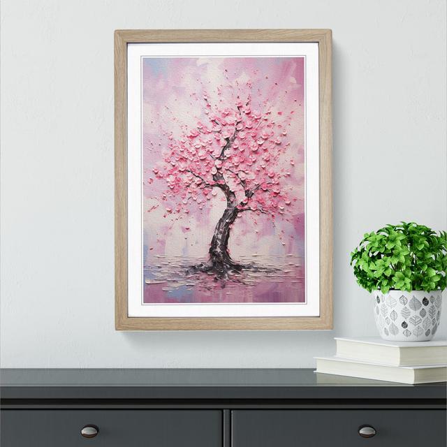 Cherry Blossom Tree Expressionism No.4 - Print Marlow Home Co. Size: 46cm H x 34cm W x 2cm D, Format: Oak Framed on Productcaster.