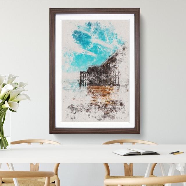 Penarth Pier Pavilion in Wales Abstract - Picture Frame Painting Print on MDF East Urban Home Frame Option: Walnut Framed, Size: 63cm H x 45cm W x 2cm on Productcaster.