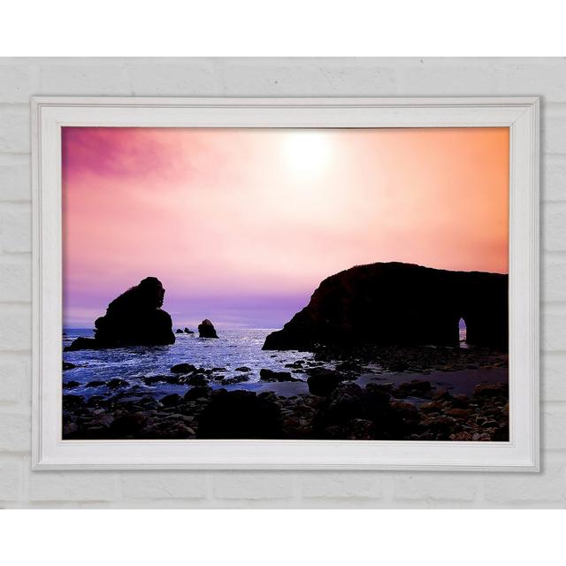 Peach Rock Sunset Framed Print Bright Star Size: 42cm H x 59.7cm W x 1.5cm D on Productcaster.