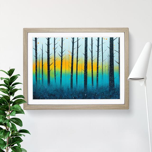 Summer Forest Splatter Vol.1 Abstract - Picture Frame Graphic Art Alpen Home Size: 25cm H x 34cm W x 2cm D, Frame Colour: Oak Framed on Productcaster.