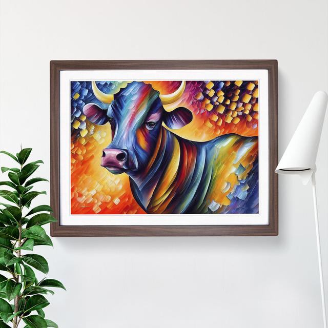 Cow Painting Vol.1 Abstract - Picture Frame Graphic Art Brambly Cottage Frame Colour: Walnut, Size: 46cm H x 64cm W x 2cm D on Productcaster.