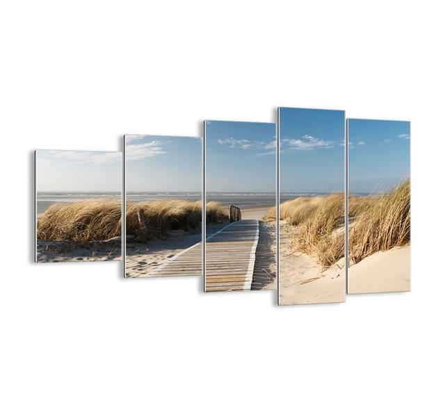 Behind the Dune, in the Sound of the Grass - 5 Piece Unframed Photograph Print Set on Glass Union Rustic Size: 60cm H x 100cm W x 1.8cm D on Productcaster.