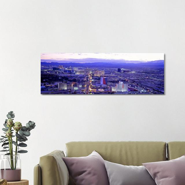 Dusk The Strip Las Vegas NV USA - Wrapped Canvas Panoramic Print Ebern Designs Size: 40.64cm H x 121.92cm W x 3.81cm D on Productcaster.