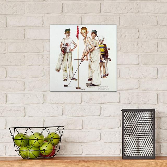 Missed (Four Sporting Boys: Golf) by Norman Rockwell - Wrapped Canvas Painting Latitude Run Size: 30.48cm H x 30.48cm W x 1.91cm D on Productcaster.