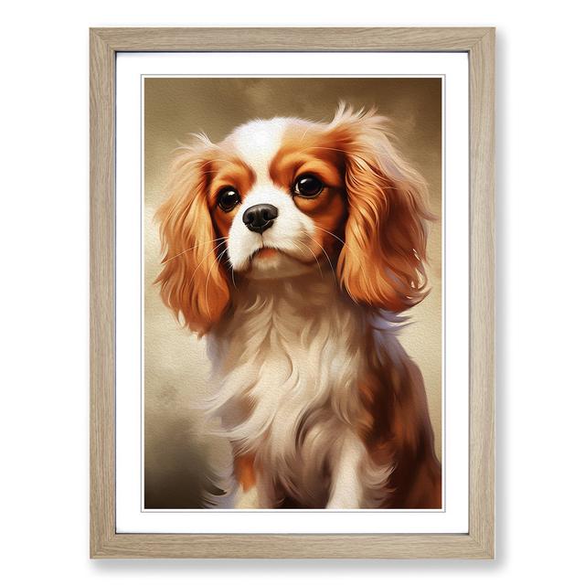 Cavalier King Charles Spaniel Informel No.2 - Single Picture Frame Art Prints on Wood Marlow Home Co. Format: Oak, Size: 34cm H x 25cm W x 2cm D on Productcaster.