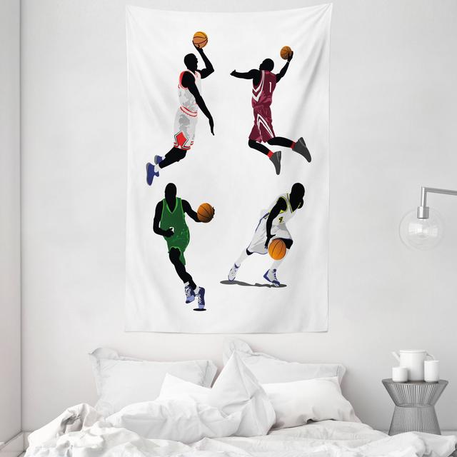 Wandteppich Basketballspieler Sport Abakuhaus Maße: 230 cm H x 140 cm B on Productcaster.