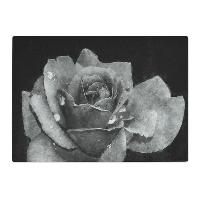 Tempered Glass Rose Flower Chopping Board East Urban Home Size: 20 cm x 28.5 cm on Productcaster.