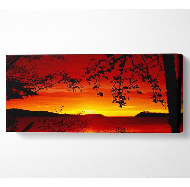 Red River Through The Trees - Wrapped Canvas Panoramic Art Prints Ebern Designs Size: 71cm H x 162.5cm W x 10cm D on Productcaster.