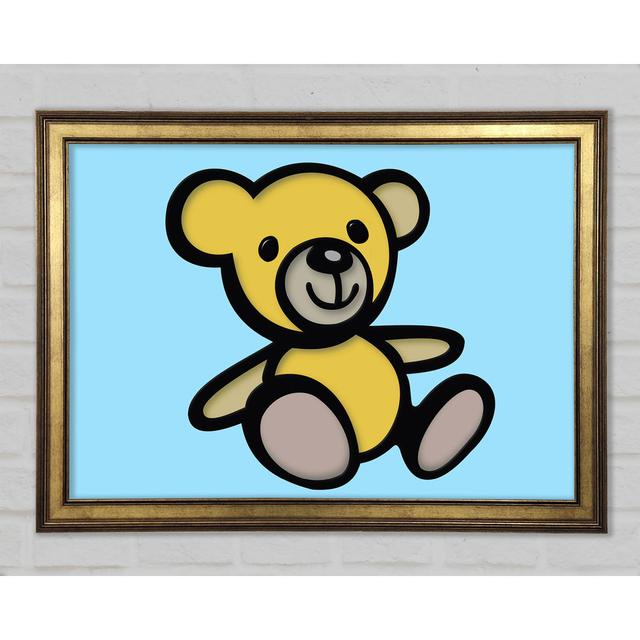 Teddy Bear Cartoon - Print Harriet Bee Size: 21cm H x 29.7cm W x 1.5cm D, Colour: Blue on Productcaster.