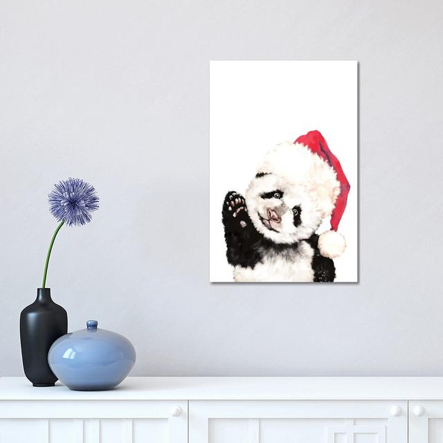 Christmas Panda by Big Nose Work - Wrapped Canvas Print The Seasonal Aisle Size: 45.72cm H x 30.48cm W x 1.91cm D on Productcaster.