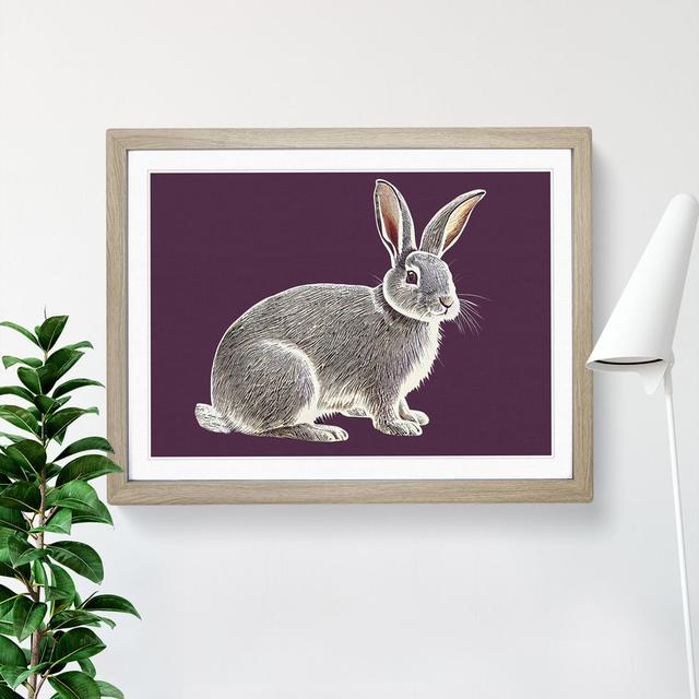 Vintage Rabbit Art - Picture Frame Graphic Art Brambly Cottage Frame Colour: Oak, Size: 34cm H x 46cm W x 2cm D on Productcaster.