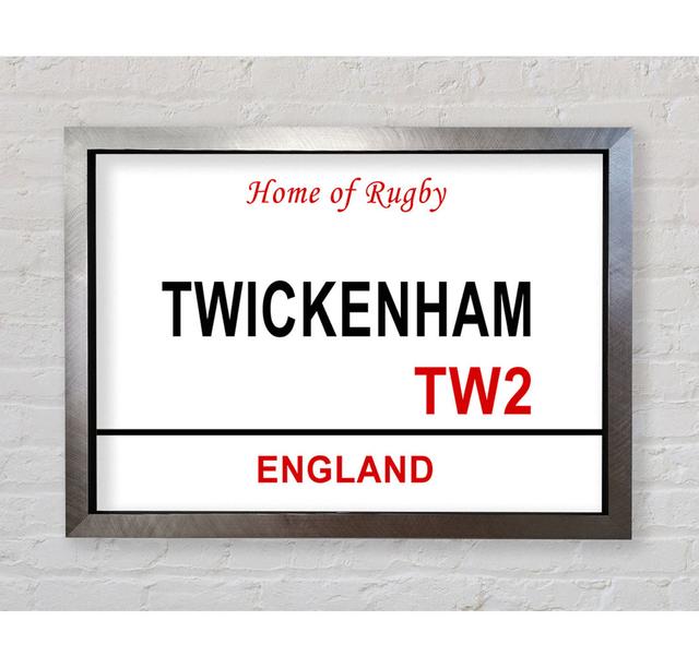 Twickenham Signs Gerahmter Druck Wandkunst Happy Larry Format: Poster mit silberfarbenem Rahmen, Größe: 59,7 cm H x 84,1 cm B x 3,4 cm T on Productcaster.