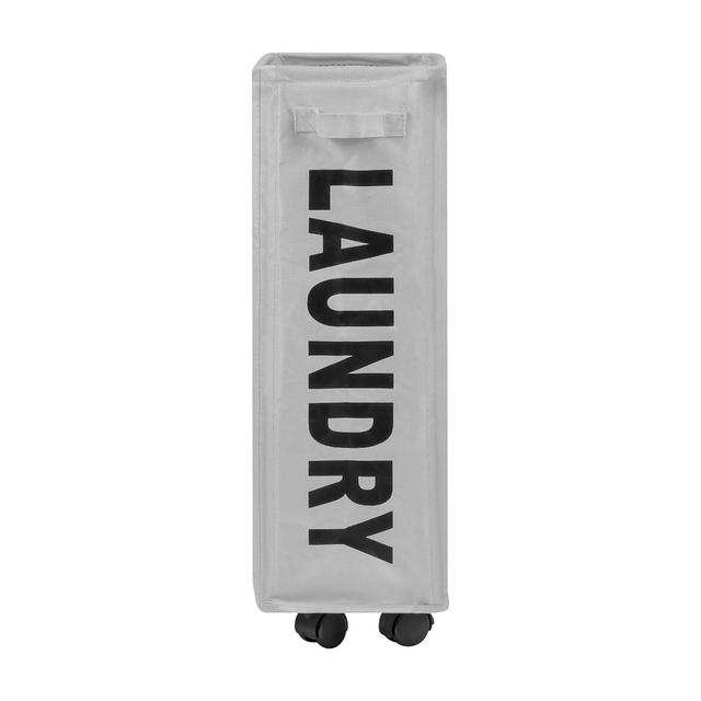 Adacia Fabric Free-Standing Laundry Trolley with Wheels Latitude Run Finish: Light Grey on Productcaster.