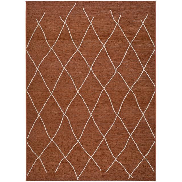 Woodmore Geometric Machine Woven Copper/Pink Area Rug Natur Pur Rug Size: Rectangle 130 x 190cm on Productcaster.