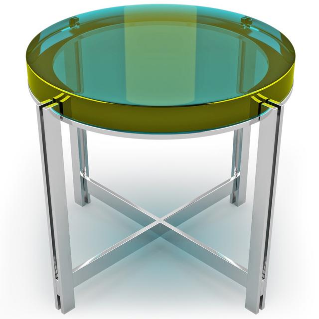 Cross Legs Coffee Table Arditi Collection Size: 45cm H x 90cm W x 90cm D, Top Colour/Base Colour: Army Green Top/Chrome Base on Productcaster.