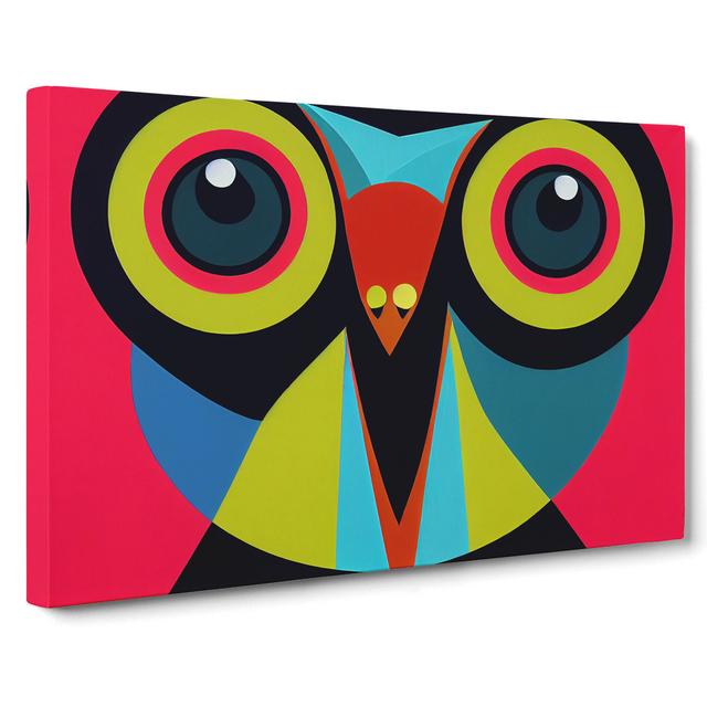 Bold Abstract Owl Vol.4 - Wrapped Canvas Painting Alpen Home Size: 35cm H x 50cm W x 3cm D on Productcaster.