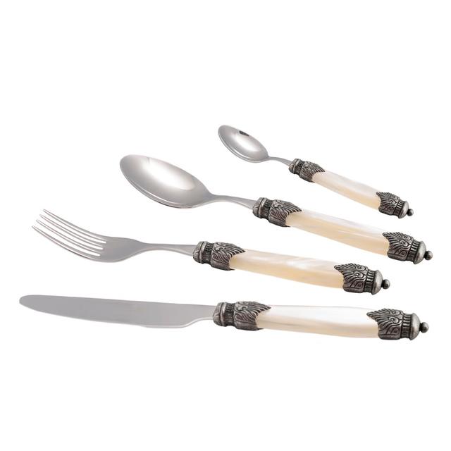 Arianna 24 Piece 18/10 Stainless Steel Cutlery Set, Service for 6 Rivadossi Sandro Colour: Ivory on Productcaster.