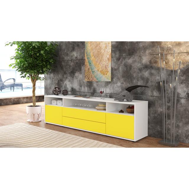 Devore TV Stand for TVs up to 42" Ebern Designs Colour: Yellow / Matte White on Productcaster.