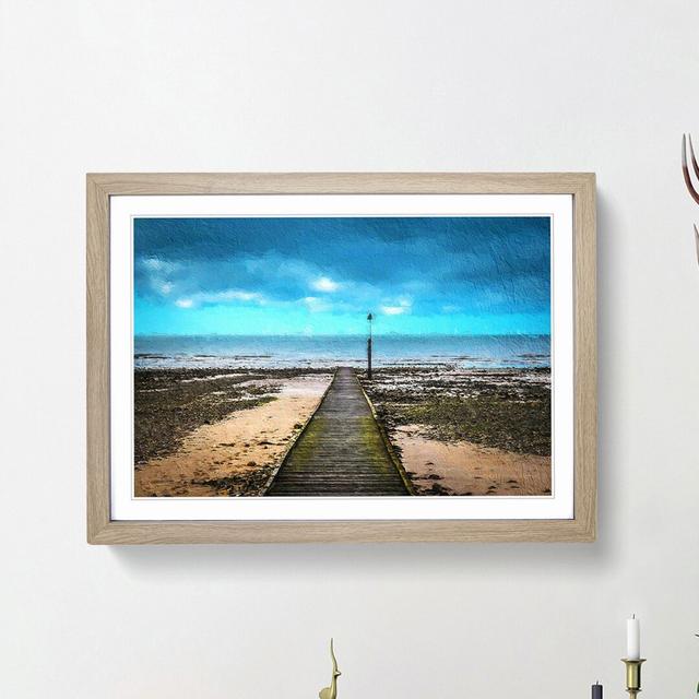 Path to the Sea in Llandudno Wales - Picture Frame Painting Print East Urban Home Frame Option: Oak Framed, Size: 36cm H x 48cm W x 2cm D on Productcaster.