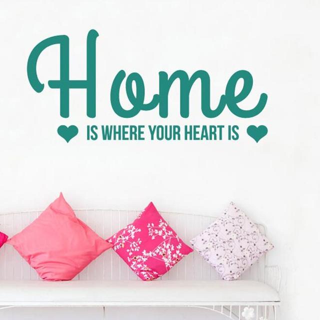 Home Is Where Your Heart Is Two Cute Heart Wall Sticker East Urban Home Colour: Burgundy, Size: Large on Productcaster.