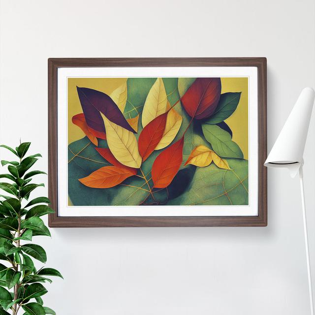 Gentle Leaf - Picture Frame Graphic Art ClassicLiving Frame Colour: Walnut Framed, Size: 46cm H x 64cm W x 2cm D on Productcaster.