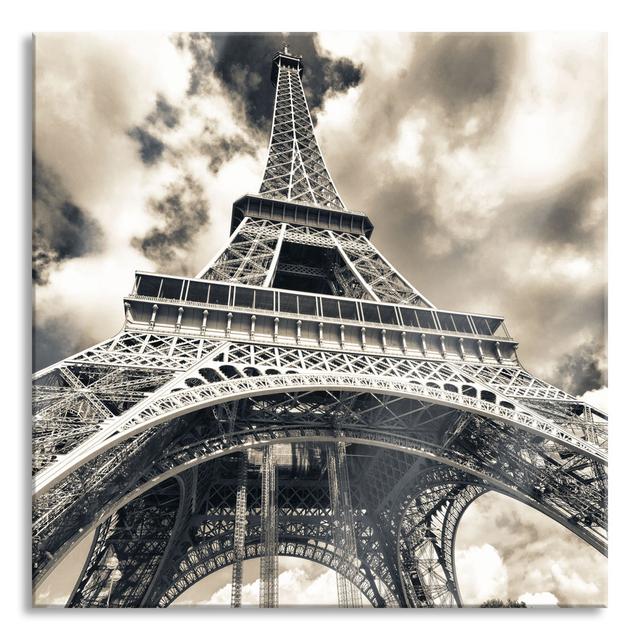 Magnificent Eiffel Tower in Paris - Unframed Photograph on Glass Ebern Designs Size: 80cm H x 80cm W x 0.4cm D on Productcaster.