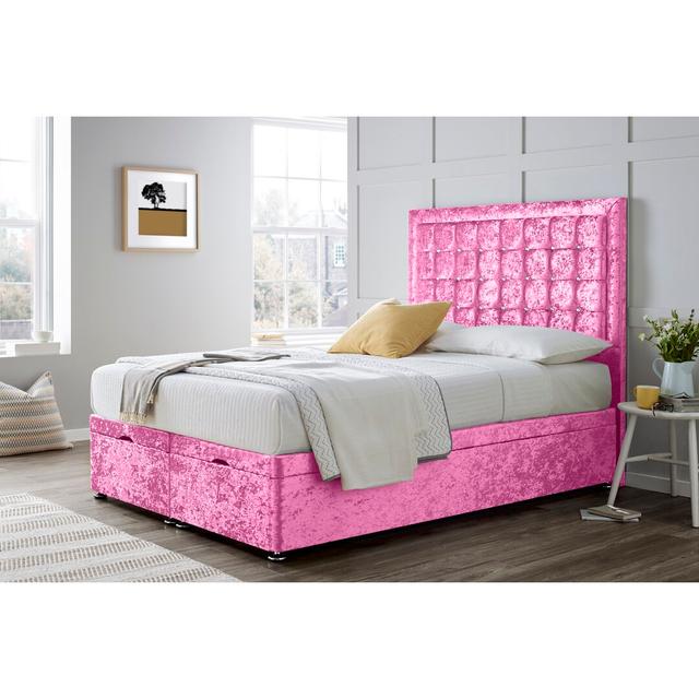 Covington Divan Bed Base Wayfair Sleep Colour: Baby Pink, Size: Small Single (2'6) on Productcaster.